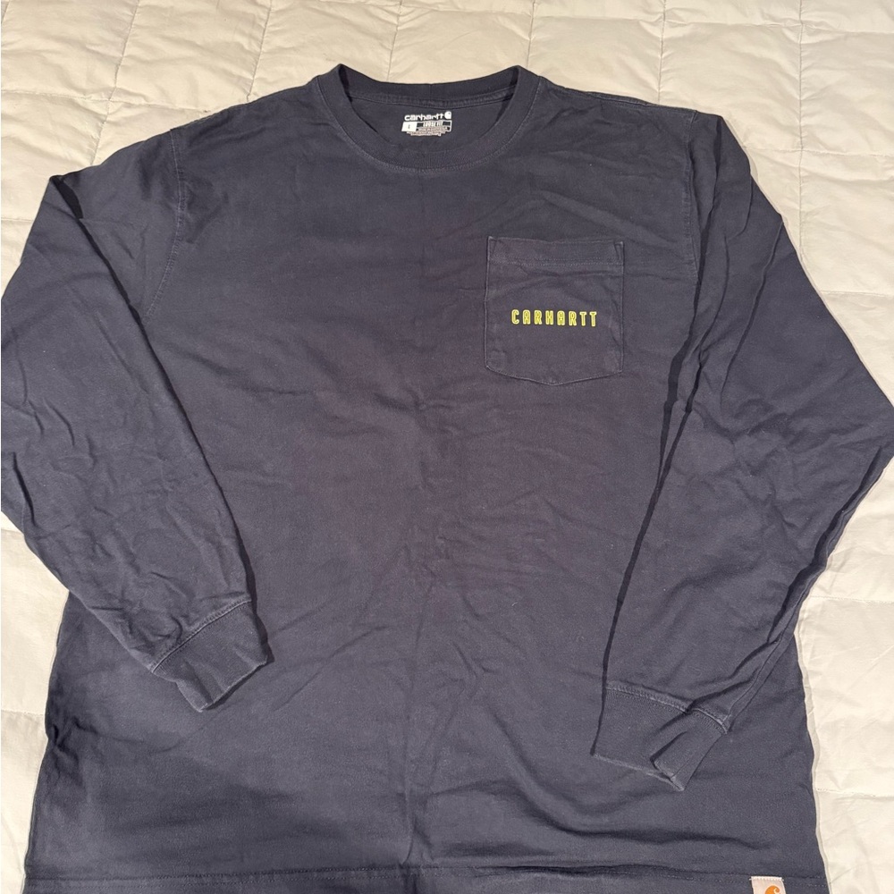 Carhartt Navy Loose Fit Sz. L Long Sleeve Tee